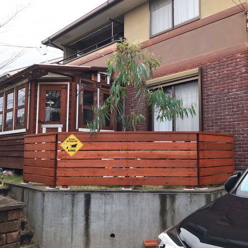 ウエスタンレッドシダー フェンス材 1x6 施工写真