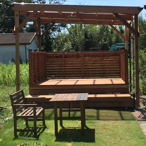 ウエスタンレッドシダー デッキ材 2x6 施工写真